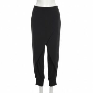 Ohne Titel Black Wrap Front Pants Medium Drape Harem Trouser Tapered Ankle